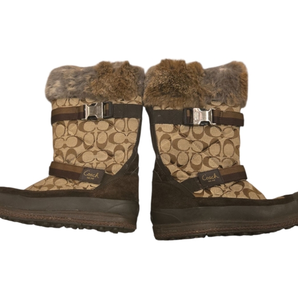 Coach Tan and Brown Signature Winter Boots - Picture 9 of 12